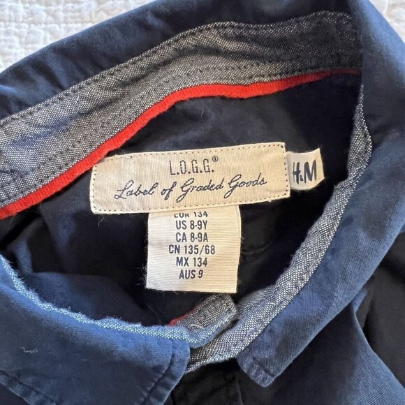 H&M Button Down Shirt In Navy - Picture 7 of 7